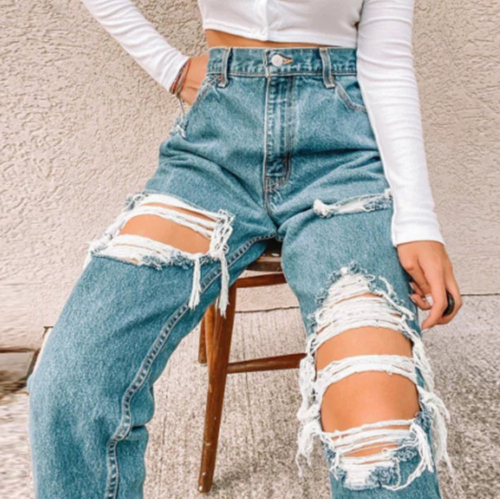 ZARA Open During CNY In Stock Retro Ripped Jeans Women